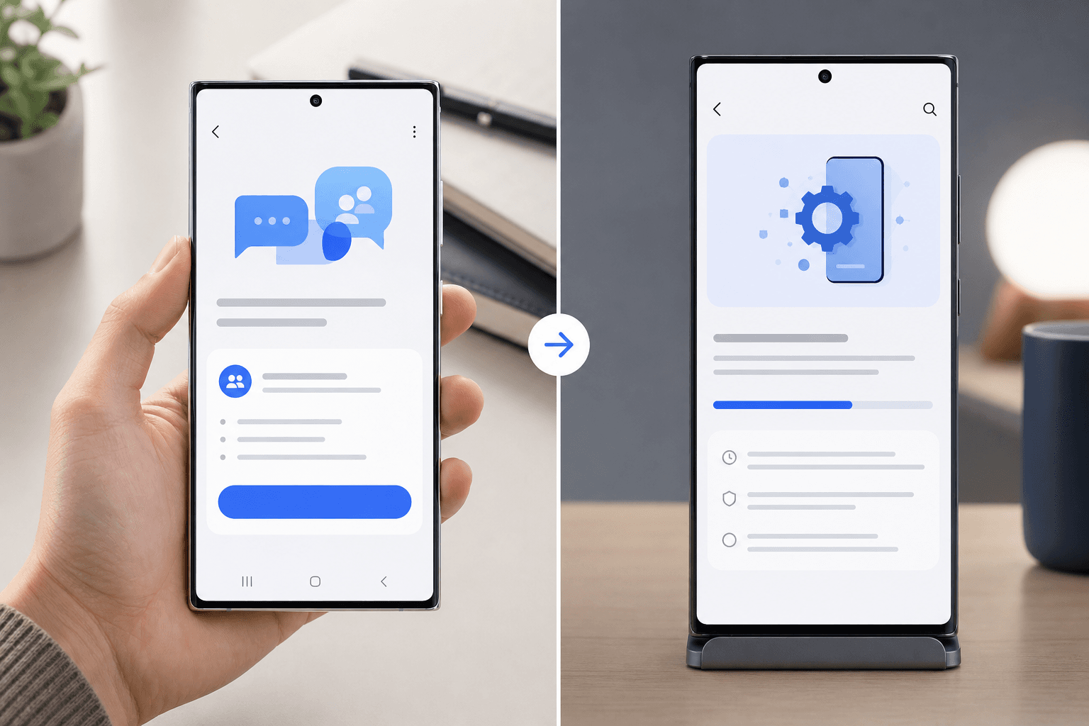 One UI 9 beta features with Samsung Notes, Quick Panel, accessibility, and security cards