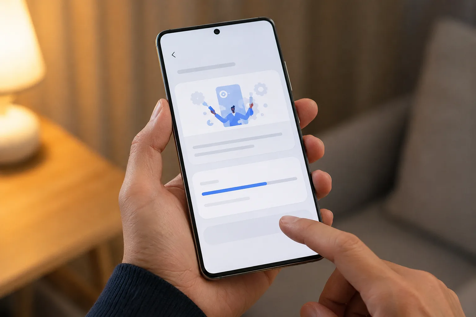 Samsung One UI 8.5 update check screen on Galaxy phone