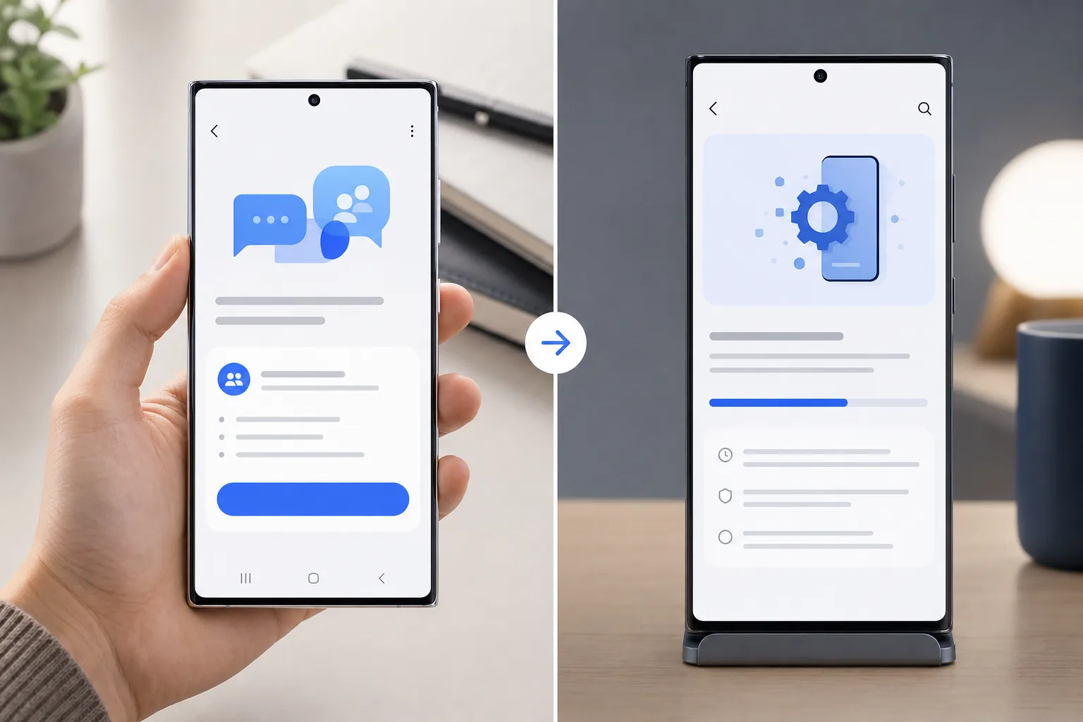 One UI 9 beta features with Samsung Notes, Quick Panel, accessibility, and security cards